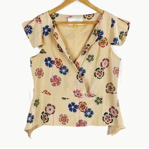 Anthropologie Leifsdottir Silk Floral Print Blouse